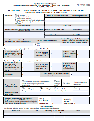 schedule form in pdf