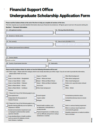 FREE 50+ Scholarship Application Samples In PDF | MS Word