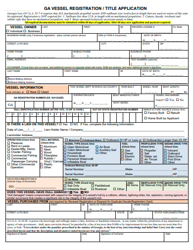 vessel registration title application template