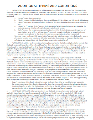 additional terms and conditions