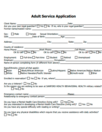 adult service application template