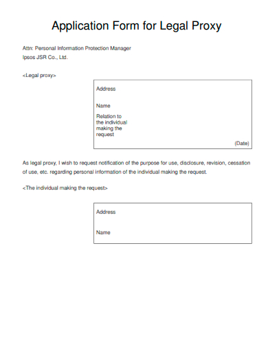 application form for legal proxy