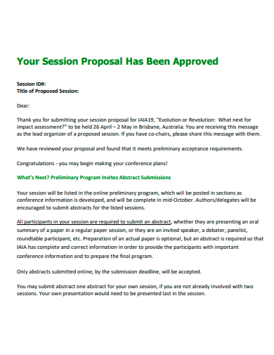 approved session proposal template