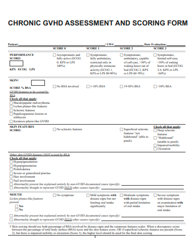 assessment and scoring form template