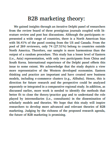 b2b marketing theory
