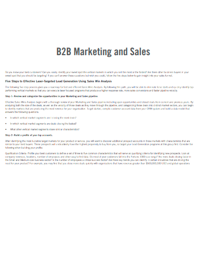 b2b marketing and sales