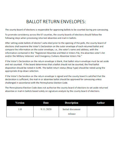 ballot return envelopes