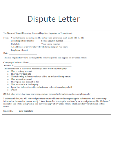 basic dispute letter