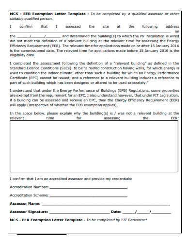basic exemption letter template