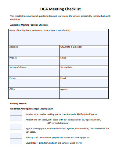 basic meeting checklist template