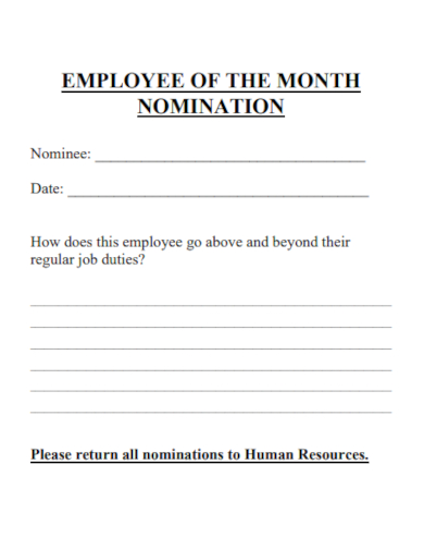 blank employee of the month