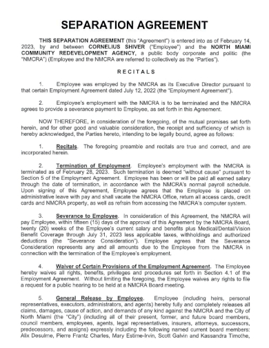 blank separation agreement