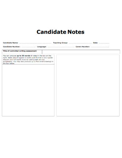 candidate notes