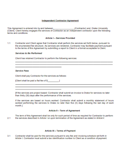 client contractor agreement