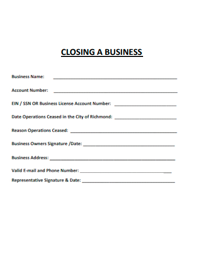 closing a business