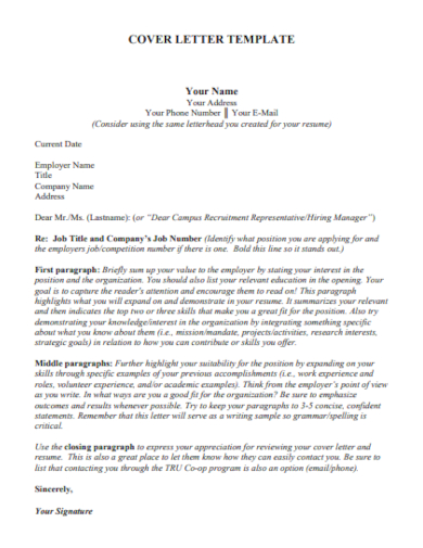 company short cover letter