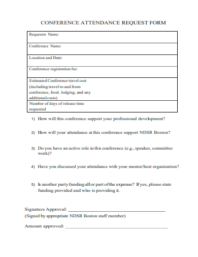 conference attendance request form template