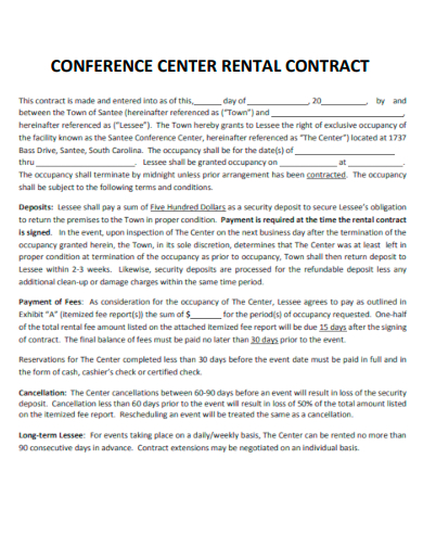 conference center rental contract