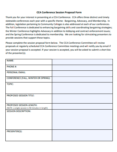 conference session proposal form template