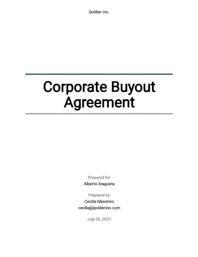 corporate buyout agreement template