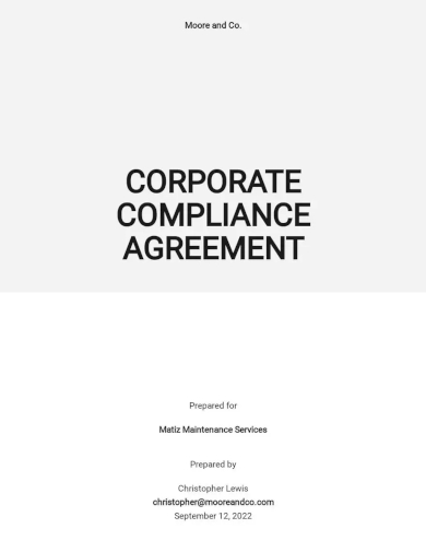 corporate compliance agreement template