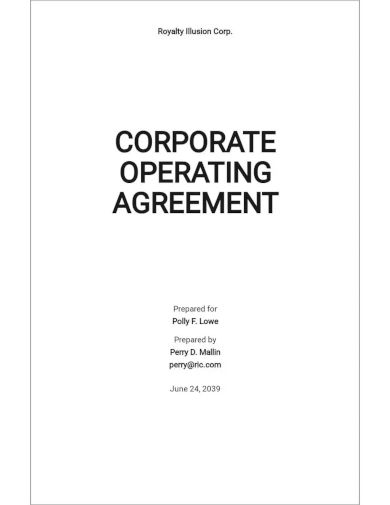corporate operating agreement template