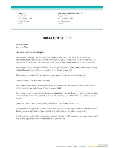 correction deed