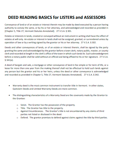 deed reading basics for listers and assessors