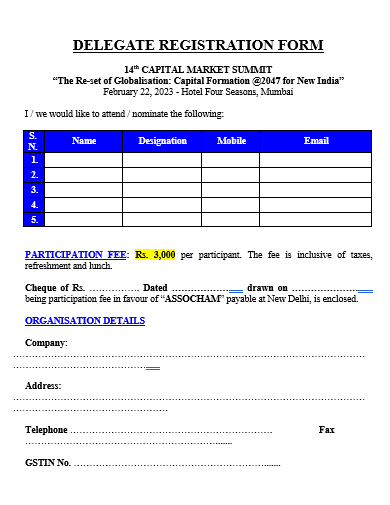 delegate registration form template
