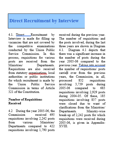 direct recruitment by interview template