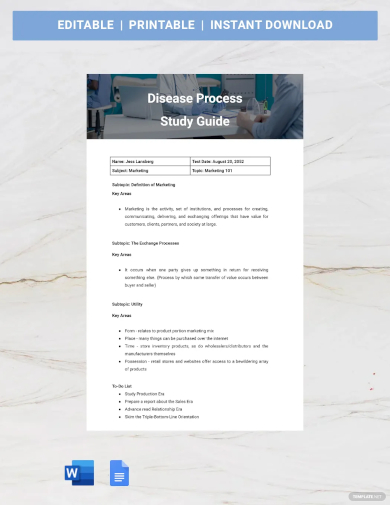 disease process study guide template