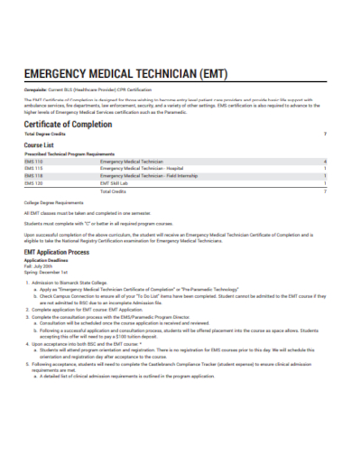 emt certificate of completion