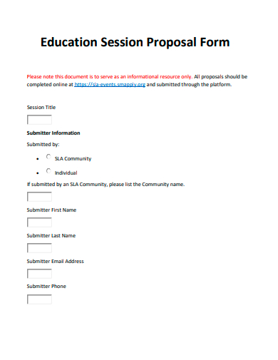 education session proposal form template