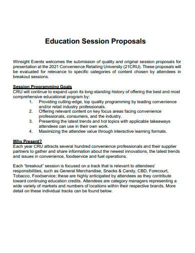 education session proposal template