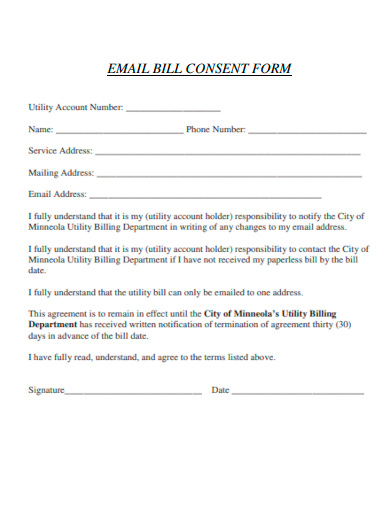 email bill consent form