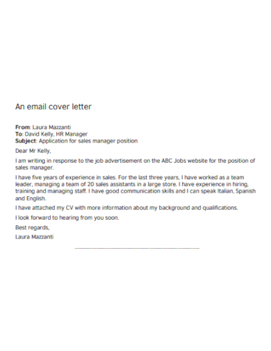 email short cover letter
