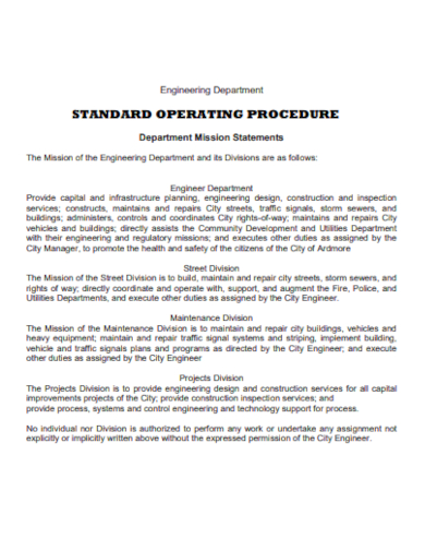 engineering standard operating procedure