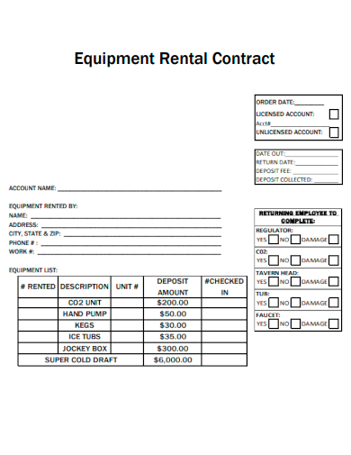equipment rental contract