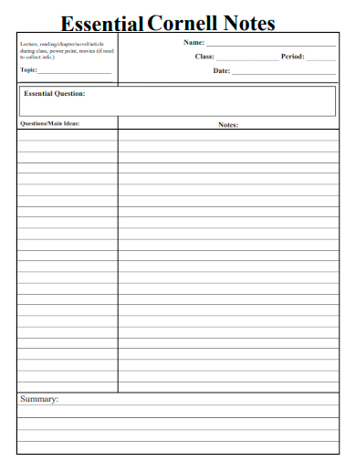 essential cornell notes