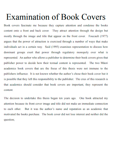 examination of book covers