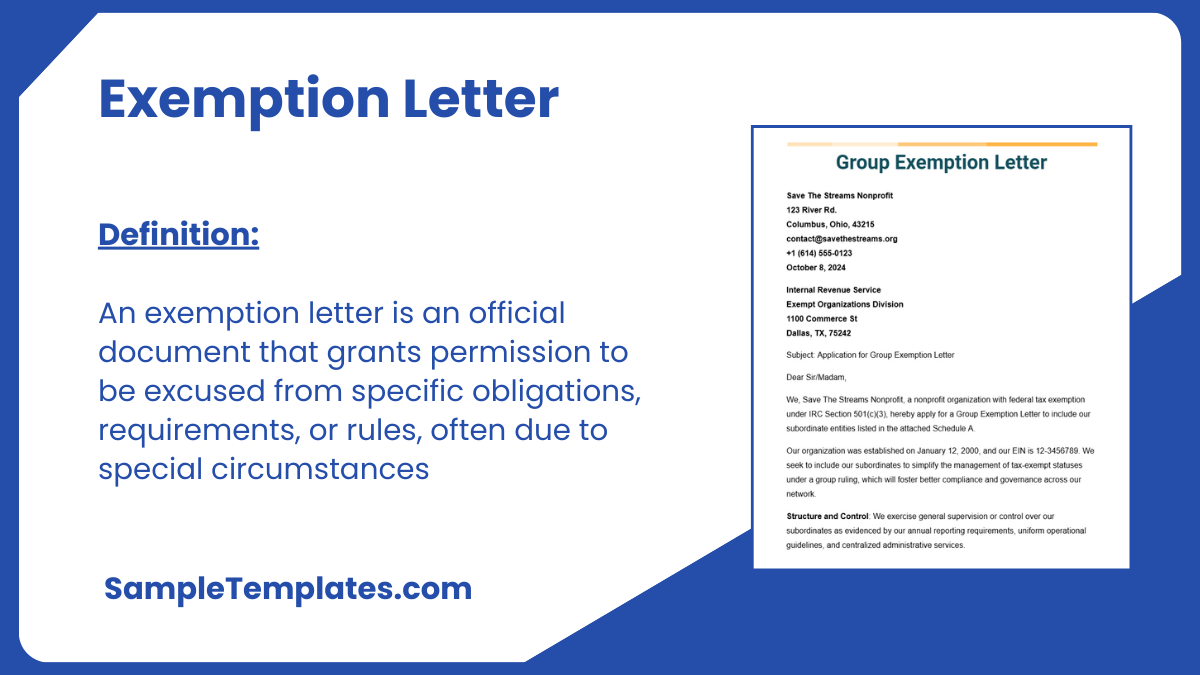 Exemption Letter