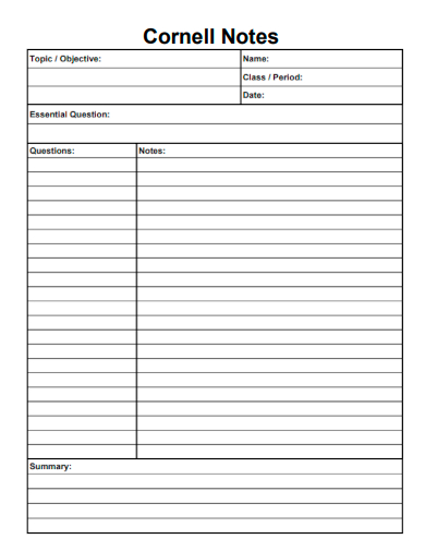 formal cornell notes