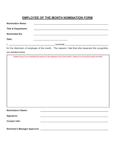 formal employee of the month nomination form