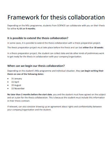 framework for thesis collaboration
