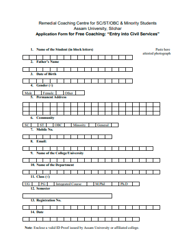 free coaching application template