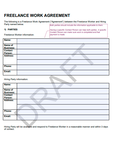 freelance work agreement template