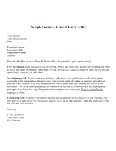 general short cover letter