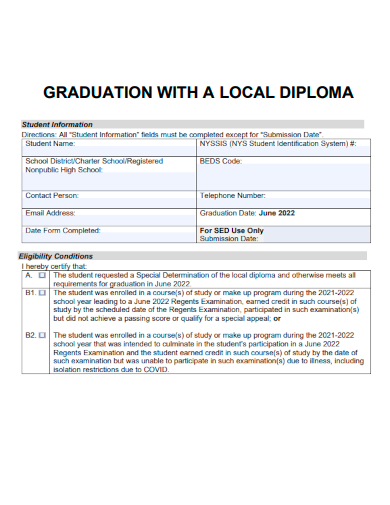 graduation with local diploma