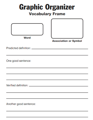 graphic organizer vocabulary frame