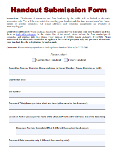 handout submission form